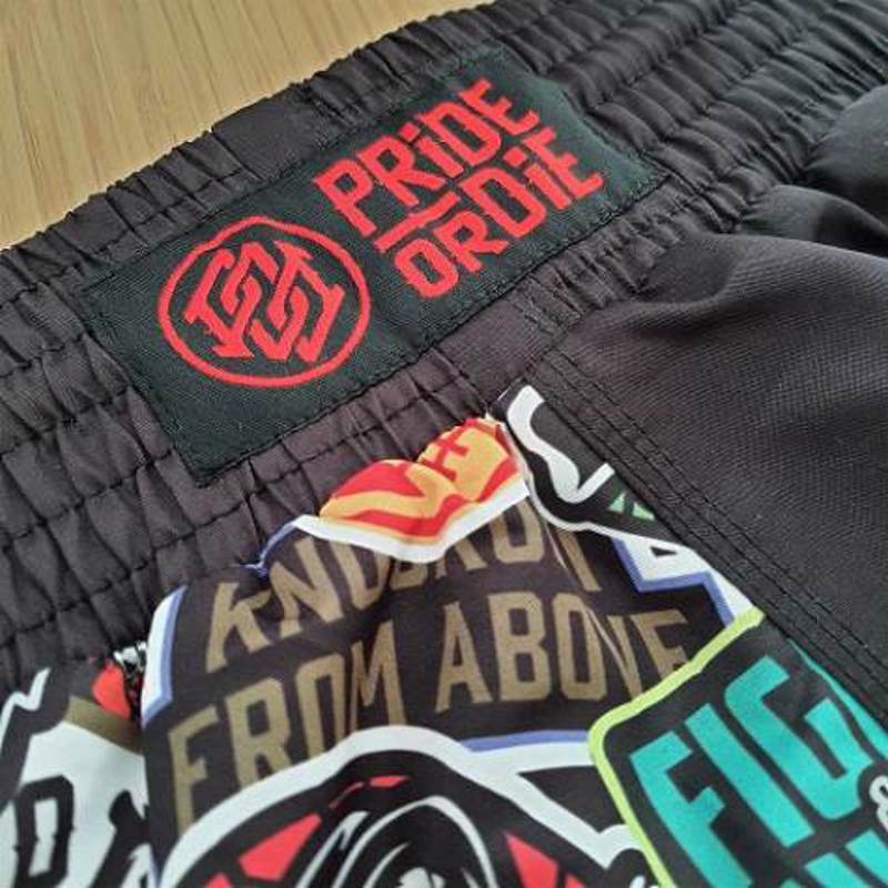 Pride Or Die Stickers MMA Grappling Shorts - Black